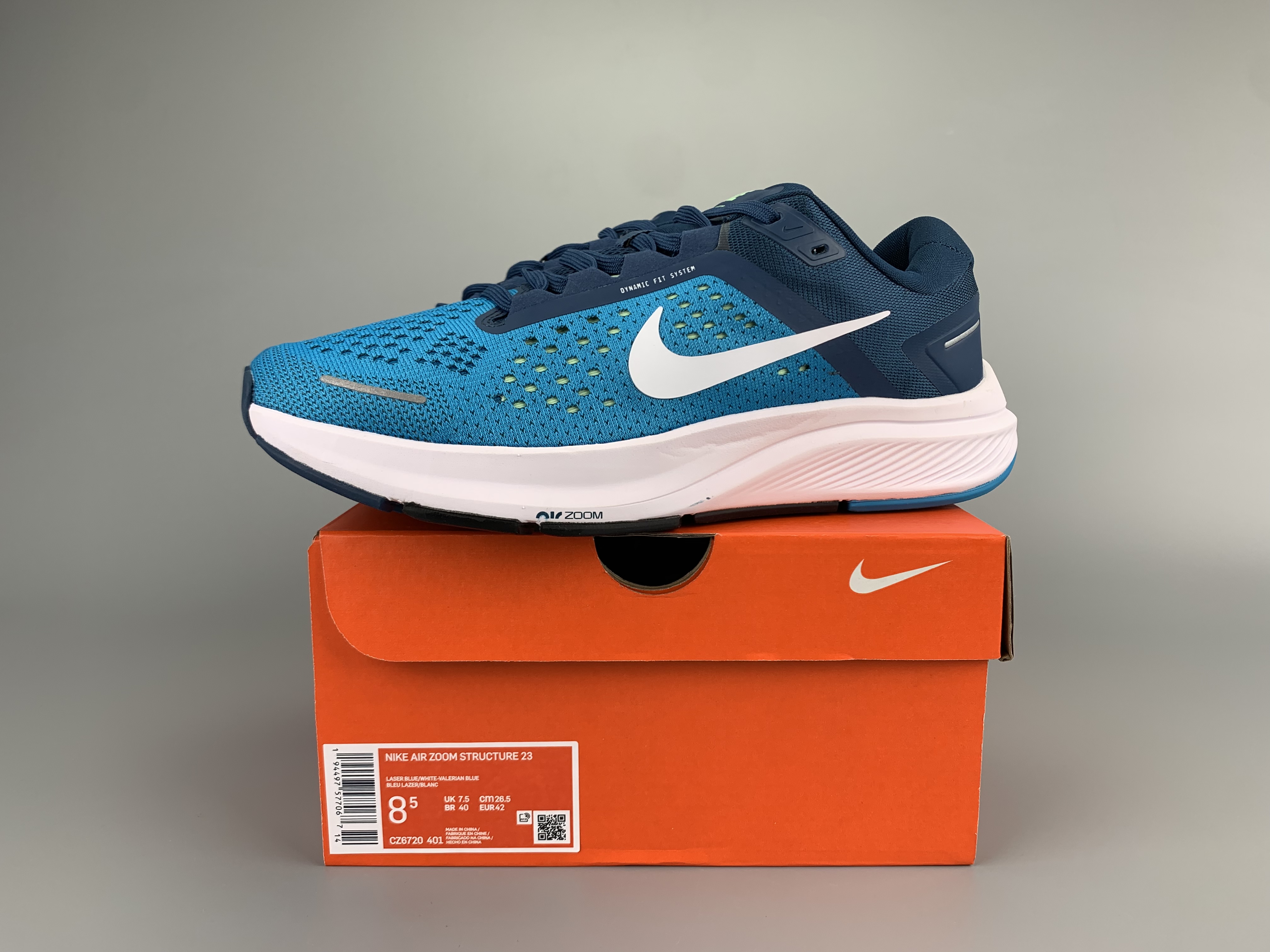 Nike Zoom Structure 23 Blue White Shoes - Click Image to Close